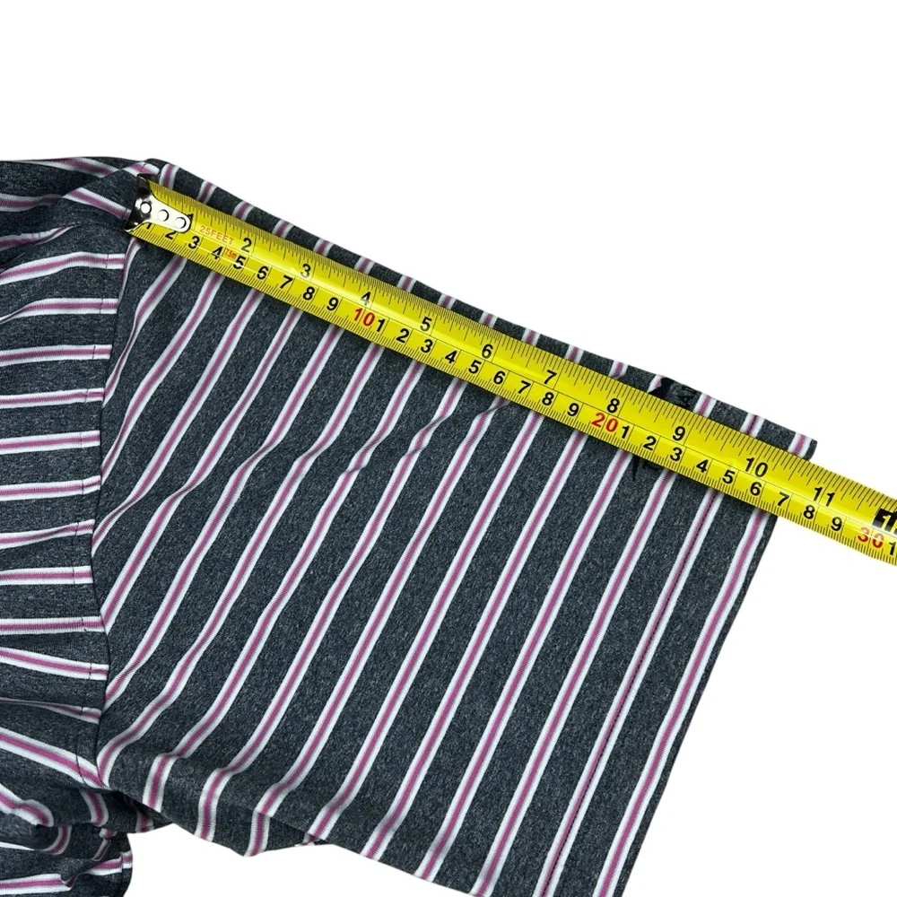 Footjoy FJ Polo Shirt Men's XL Grey Pink Golf Striped Athletic‎ Preppy Stretch